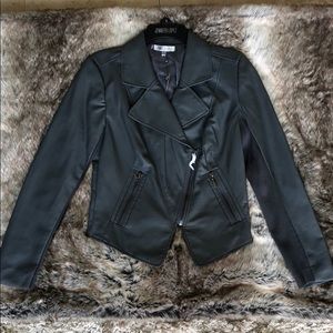 Jennifer Lopez Dark Grey Leather Jacket